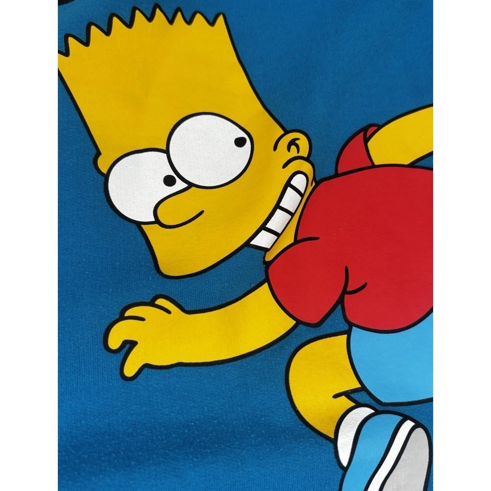 The Simpsons Bart Simpson Boys or Girls Blue Pullover Hoodie Size 18/20 Fleece - Picture 5 of 8